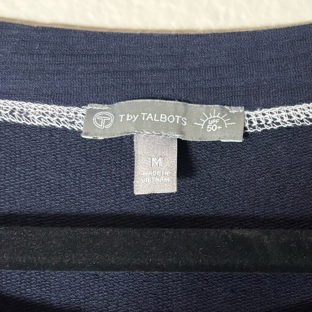 T by Talbot Slub Terry Sweatshirt navy blue woman's size medium UPF 50+ - Picture 3 of 16
